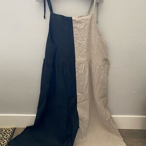 Maker & Mineral Black and Natural Colorblock Jumpsuit